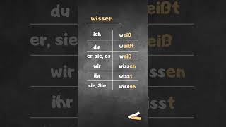 Verb Konjugation Präsens wissen shorts deutsch [upl. by Gnilhsa425]