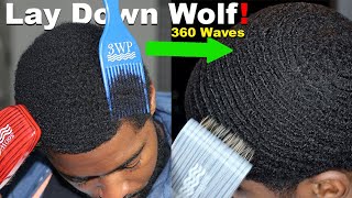 How to Lay Down your Wolf with Nappy Hair for 360 Waves [upl. by Meggie]