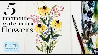 The EASIEST watercolor Summer Flowers you will ever paint [upl. by Arad34]