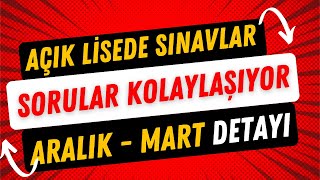 Açık Lise Sınav Sonuçlarına Yansıyacak Detay [upl. by Sugden]