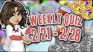 WEEKLY QUIZ ANSWERS FOR THE WEEK OF 22123 Woozworld [upl. by Schifra258]