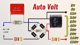 Auto volt convert 220v ac to 3v6v12v24v36v48v68v98v110v120v DC Led driver [upl. by Roskes300]