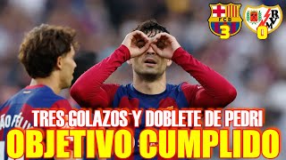 🔴 VICTORIA CON DOBLETE DE PEDRI Y GOLAZO DE LEWANDOWSKI  BARÇA 30 RAYO VALLECANO [upl. by Adnic]