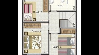 Plantas de sobrados de 3 quartos  montesuacasacombr [upl. by Acirrehs]