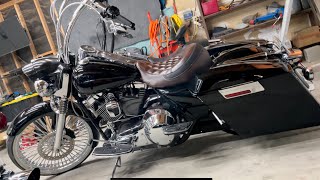 Harley Davidson Road King Custom Bassani Road Rage 3 exhaust sound clip 2021 [upl. by Nosnibor]