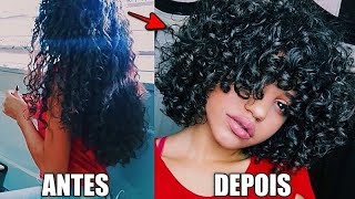 COMO CORTAR CABELO CACHEADO EM CASA [upl. by Rephotsirhc]