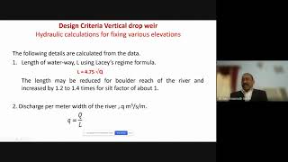 Water Resources Engineering Module25 Diversion headworks Design principles of vertical drop weir [upl. by Baerman510]