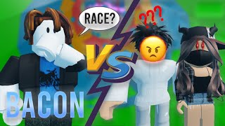 Racing RANDOM People In Tower of Hell as a BACON HAIR  Tower Of Hell [upl. by Norreg]