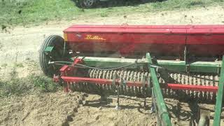 BRILLION Seed Planter Planting Field with Grasses and Alfalfa How to [upl. by Nylaj965]