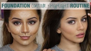 Tutorial  Foundation Contour amp Highlight Routine  Kaushal Beauty [upl. by Menendez]