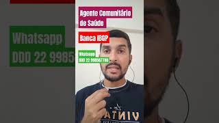 AGENTE COMUNITÁRIO DE SAÚDE  Banca IBGP 2024  2025  provas anteriores da banca ibgp bancaibgp [upl. by Aaren]