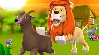 Sher aur Samajhdar Bakri 3D Animated Hindi Moral Stories for Kids शेर और बकरी कहानी Lion Goat Tales [upl. by Erbua]