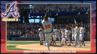 MLB THE SHOW 23  Atlanta Braves vs Colorado Rockies  Game 140  Season 2 Hall Of Fame [upl. by Cymbre]