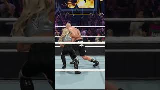 Trish Stratus Busts Open Brock Lesnar wwe2k24 wwe2k24gameplay [upl. by Dnomaj974]