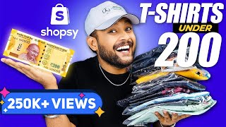 10 BEST TSHIRTS UNDER 200 FOR MEN on Shopsy 🔥 Flipkart Tshirt Haul Review 2022  ONE CHANCE [upl. by Annoya324]