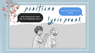 “positions” lyric prank  kagehina  haikyuu texts [upl. by Kinson]