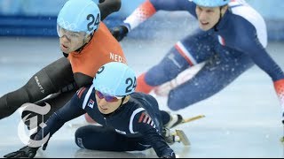 Sochi Olympics 2014  Short Track Speedskating Nascar on Ice  The New York Times [upl. by Airet]