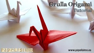 Grulla de papel Papiroflexia [upl. by Ennahoj]