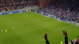 Derby Genoa Samp 31  Terzo goal Milito Attenzione due contro zero [upl. by Kisor]