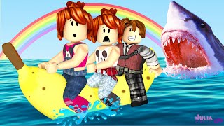 Roblox  FUGA NA BANANA BOAT SharkBite [upl. by Danica]