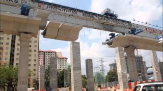 LRT Ampang Extension Segment Lifting LaunchingSBG 2013 [upl. by Eilsel]