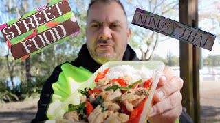 Nongs Thai Street Food Tuncurry  Chilli Basil Chicken Review  Chicken Wings and Spring Rolls [upl. by Atiuqaj]