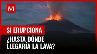 Volcán Popocatépetl ¿Hasta dónde llegaría la lava en caso de ERUPCIÓN [upl. by Ardnod]