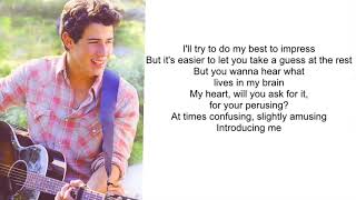 Nick jonas  Introducing me lyrics [upl. by Gil]