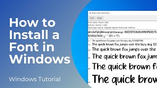 How to Install a Font in Windows 10 [upl. by Aerdnna911]