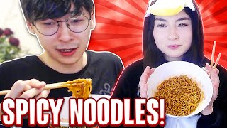 KYEDAE amp TENZ TRY THE SPICY NOODLES CHALLENGE 🔥 [upl. by Fregger]