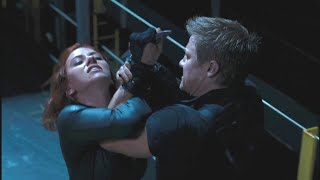 Black Widow vs Clint Barton fight scenes  The Avengers 2012 movie scenes [upl. by Arret]