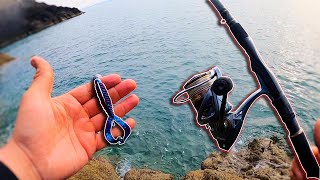 Wrasse Fishing off the Rocks with Creature Baits Westin Ringcraw [upl. by Nomyt]