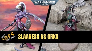 Chaos Daemons vs Orks 10th Edition Warhammer 40k Battle Report [upl. by Robinia41]