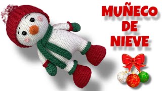 MUÑECO DE NIEVE AMIGURUMI 13 SUBS🇺🇸🇧🇷 muñecodenieveacrochet navidadamigurumi [upl. by Ayotl632]