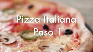 Pizza Italiana Paso 1  Receta de masa casera y cómo amasar a mano ✅ [upl. by Derwood]