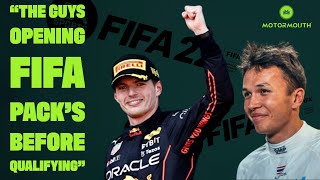 How chilled is Max Verstappen Ask Albon quotThe guys opening FIFA packs before qualifyingquot [upl. by Monie436]