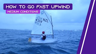 OPTIMIST SAILING  How To Go Fast Upwind  Medium Conditions [upl. by Anitsihc]