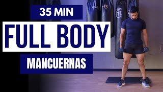 rutina INTENSA full body con mancuernas en casa 🔥 ejercicios con mancuernas 35 min [upl. by Neelyaj]