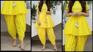 DIY dhoti salwar tutorial  dhoti pant  dhoti salwar cutting and stitching [upl. by Htezzil839]