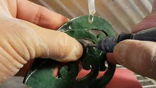 Carving Pounamu  Sculpture with dremel [upl. by Rossi]