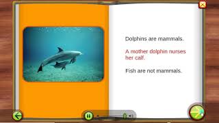 DOLPHINS read along aloud easy story kids SCIENCE Starfall ESL stories audiobooks storybook ENGLISH [upl. by Annaujat]