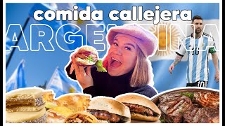 Probando COMIDA CALLEJERA en Buenos Aires ARGENTINA 🇦🇷  VaneampWill [upl. by Bridges565]