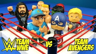 WWE vs AVENGERS Toys Shake Rumble Wresting Match  RUMBLE LEAGUE by KIDCITY [upl. by Craggie44]