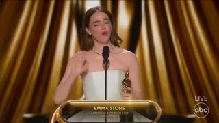 Emma Stone OSCARS 2024 Acceptance Speech [upl. by Mendie]