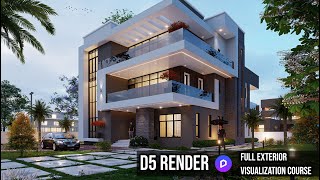 D5 Render Full Exterior Course 20 Beginners Guide [upl. by Asilec]