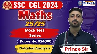 SSC CGL MATHS PAPER 024866  SSC CGL MOCK TEST SOLUTION  SSC CGL MATHS CLASSES BY PRINCE SIR [upl. by Esilrahc]