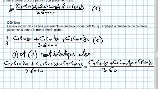 Intérêts simples vidéo N°5 taux moyen de plusieurs placements [upl. by Zucker]