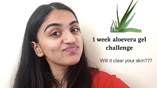 1 WEEK ALOE VERA CHALLENGE REAL RESULTS Will it clear acne and fade scars  Skin care challenge [upl. by Cyprus658]