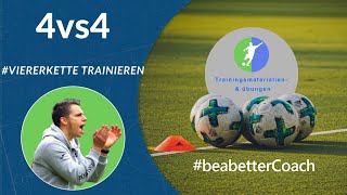 Fussballtraining Spielform 4vs4 auf 2 Tore Viererkette trainieren [upl. by Ajin796]