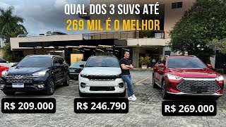 Qual dos 3 SUVs até R 269 mil é o melhor [upl. by Patrizius]